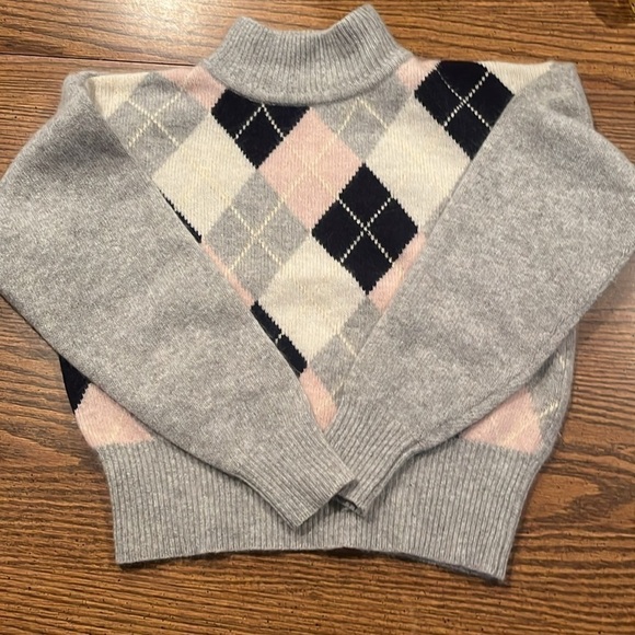 Vintage Liz Claiborne petite lambswool and angora blend argyle print sweater - Picture 9 of 9